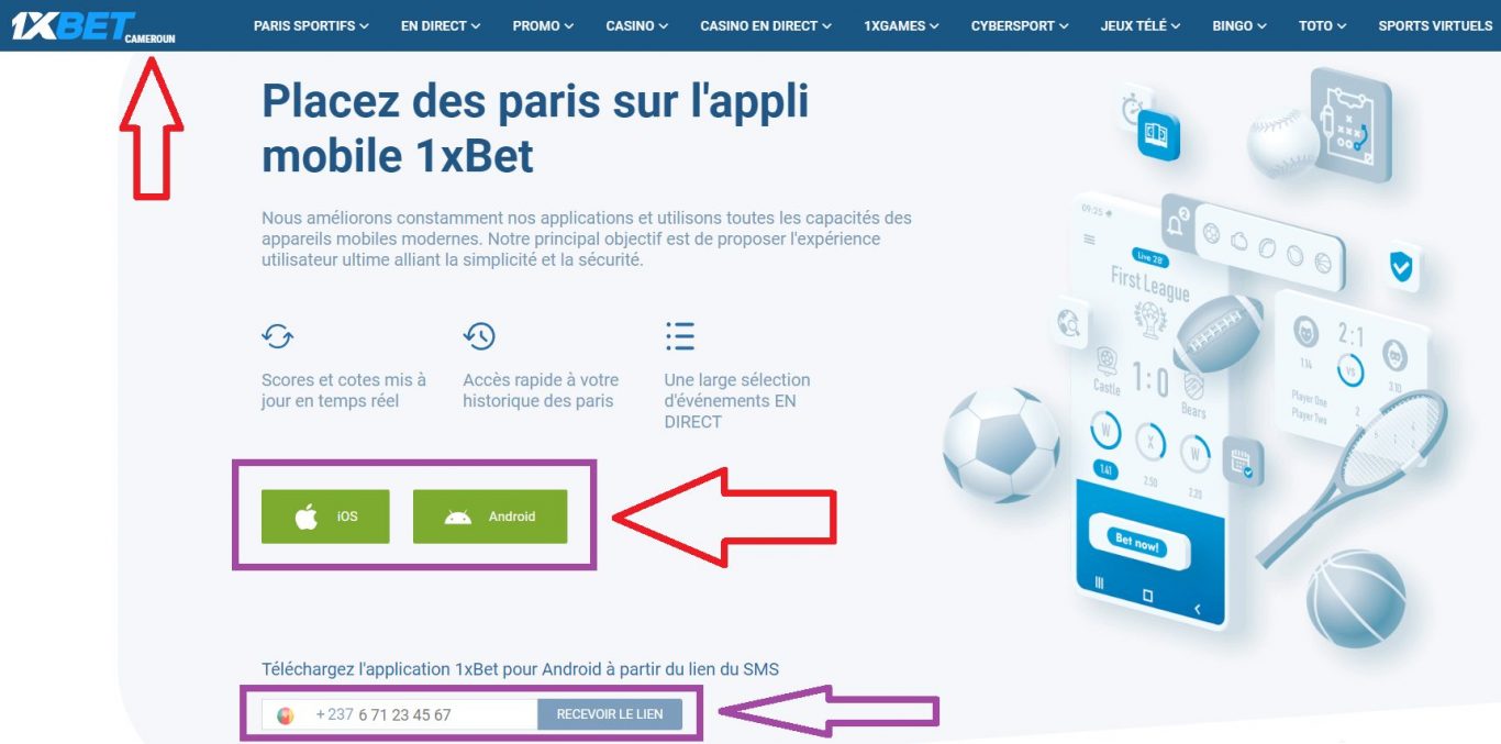 La procédure pour télécharger 1xBet pour Android 