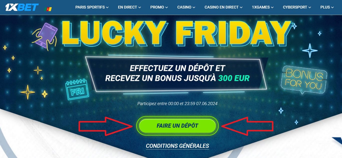 Compte bonus 1xBet : Gagnez plus chaque vendredi