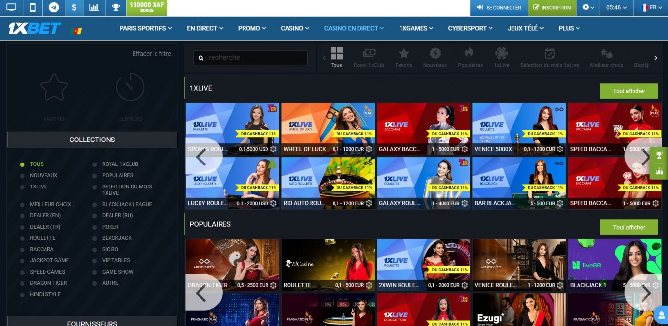 1xBet casino en ligne